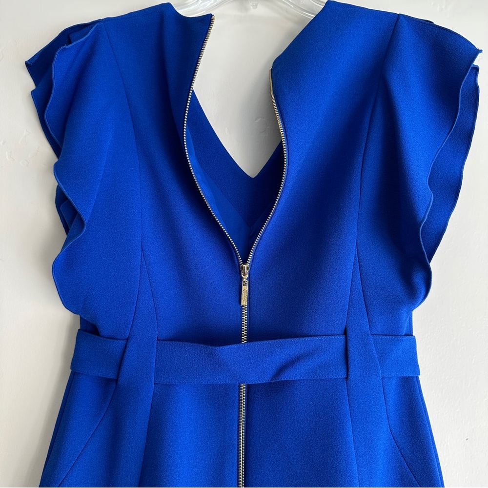 Eliza J Ruffled Sleeveless Midi Dress Size 8 - Picture 11 of 16